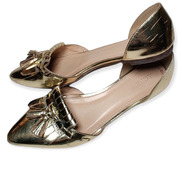 J.Crew Mirror Metallic D'orsay Loafer Flats - Picture 5 of 7